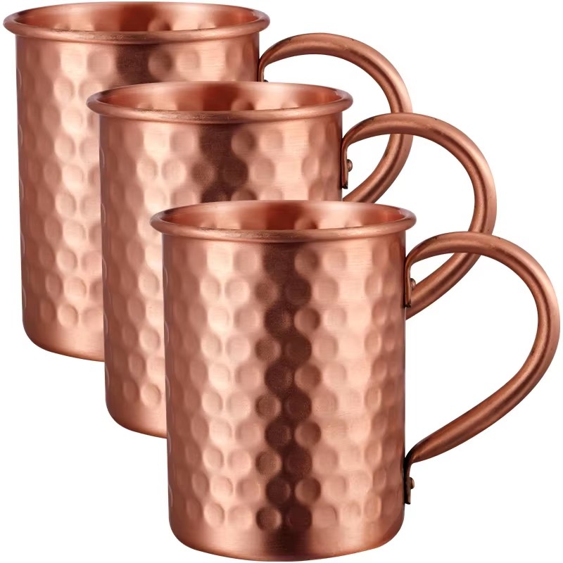Mule Copper Mug - 100% 銅モスクワミュールマグ 1/2/3/4 個耐久性のある銅製ビールマグコーヒーマグミルクカップ純銅バーカップドリンクウェア