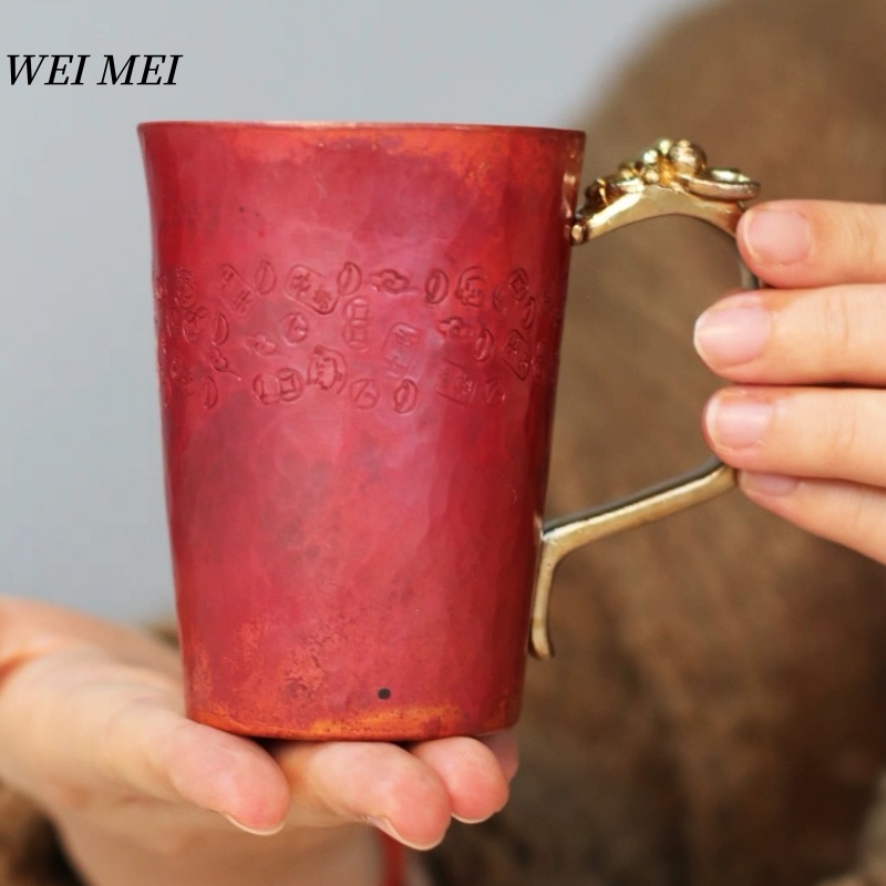 Mule Copper Mug - 手作りのヴィンテージ銅製朝食コーヒーカップ、厚みのある耐熱モスクワウォーターマル 250ml ジュースマグ、ティーカップ食器