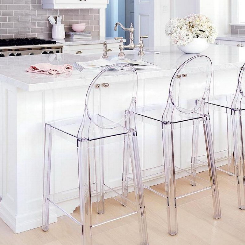 Home Bar Stools - 8 個ファッション家の装飾透明アクリルプラスチックゴーストチェアレストランダイニング家具スツールパーティーバーの装飾