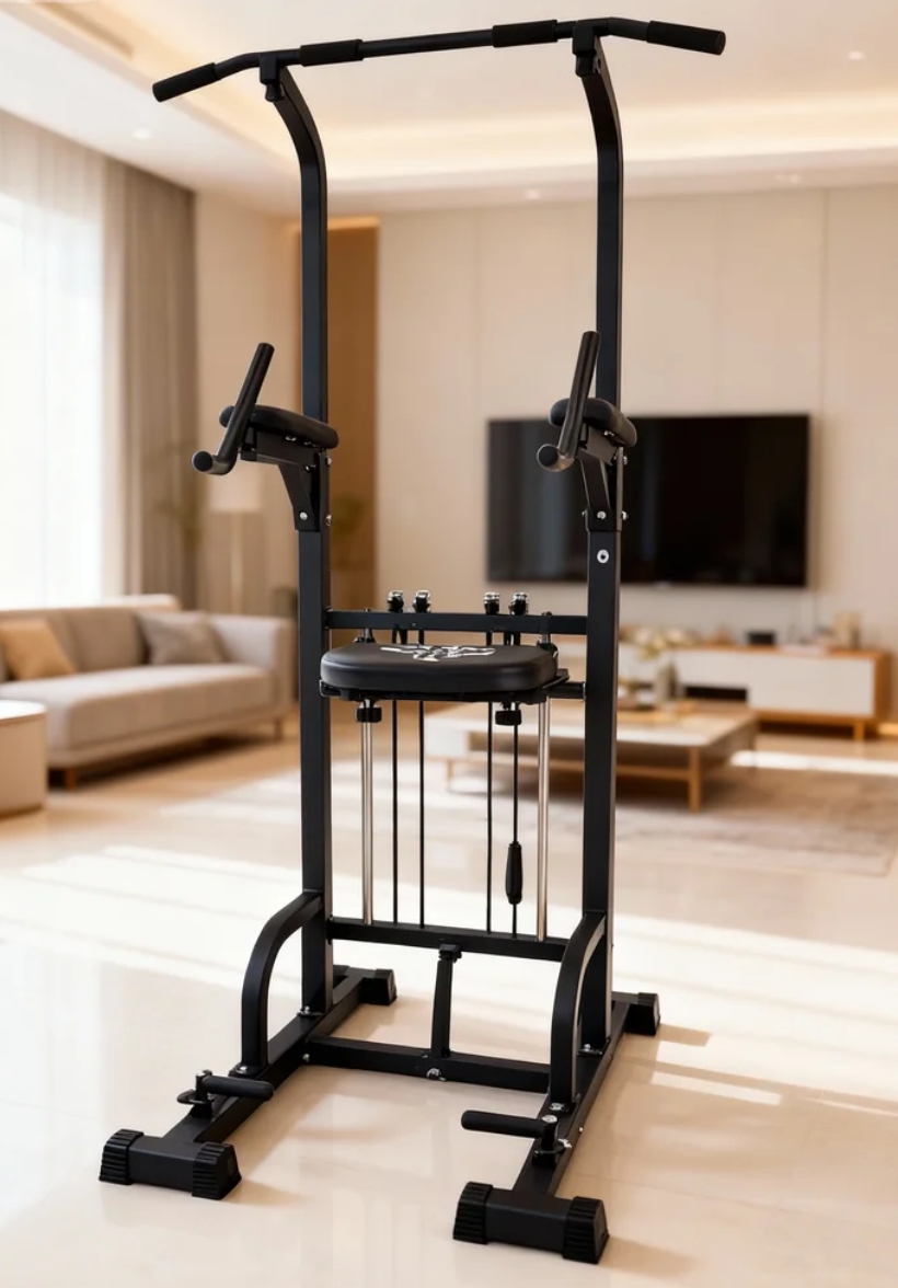 Home Bar And Gym - パワータワー プルアップディップステーション 450LBS ホームジム 筋力トレーニング器具 安定したプルアップバー付き