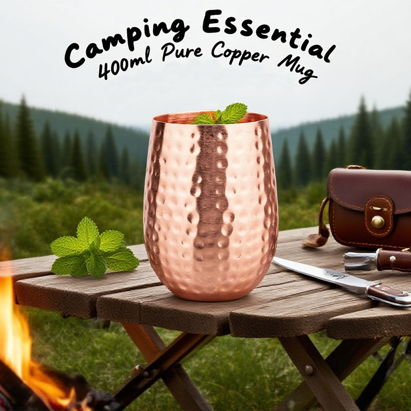 Mule Copper Mug - 100%銅製モスクワミュールマグ、耐久性のある銅製ビールマグ、コーヒーマグ、ミルクカップ、純銅バーカップ、ドリンクウェア