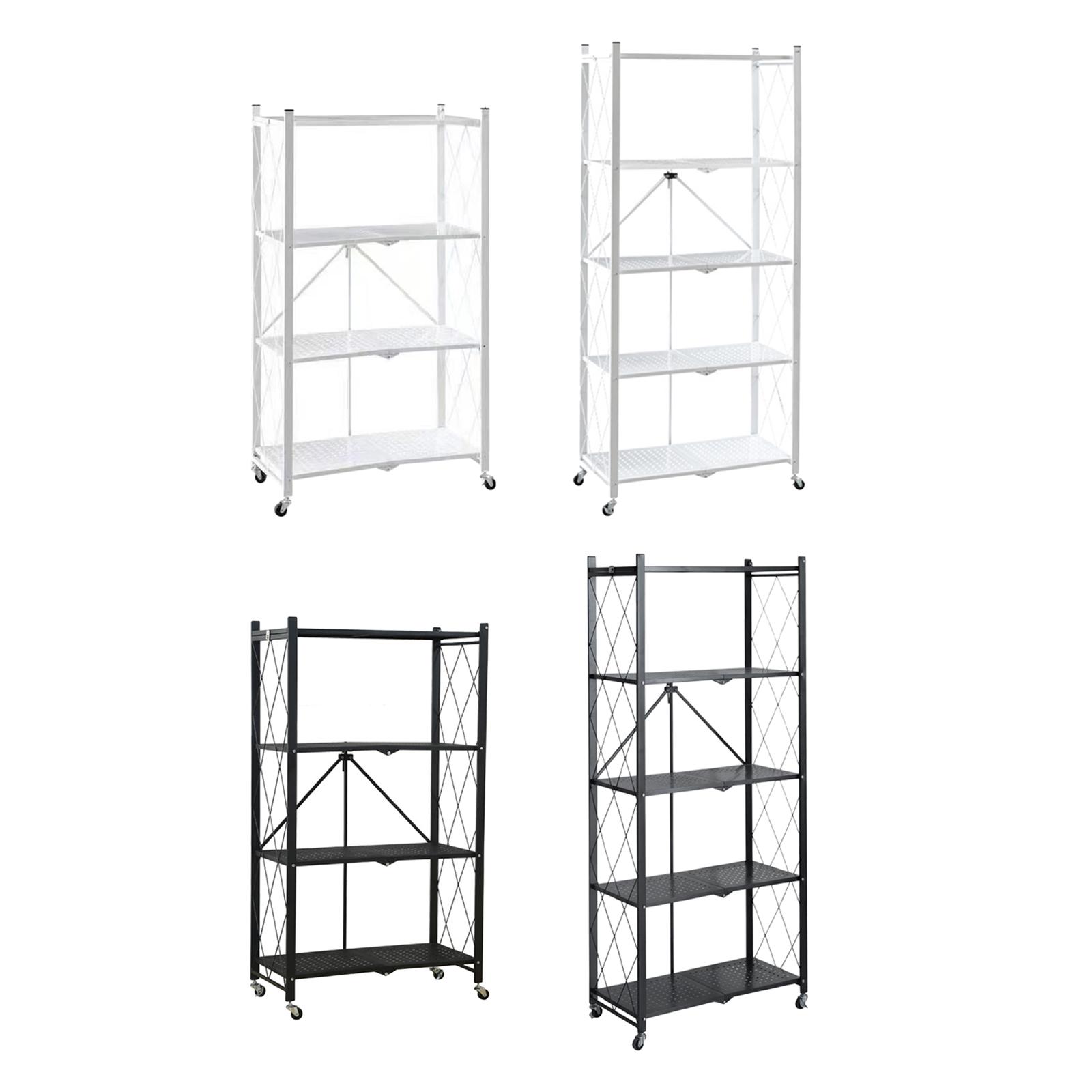 Home Bar Shelves - 折りたたみ式本棚ブックケースコーナーシェルフ整理カート自立型キッチンカート（キャスター付き）リビングルーム用
