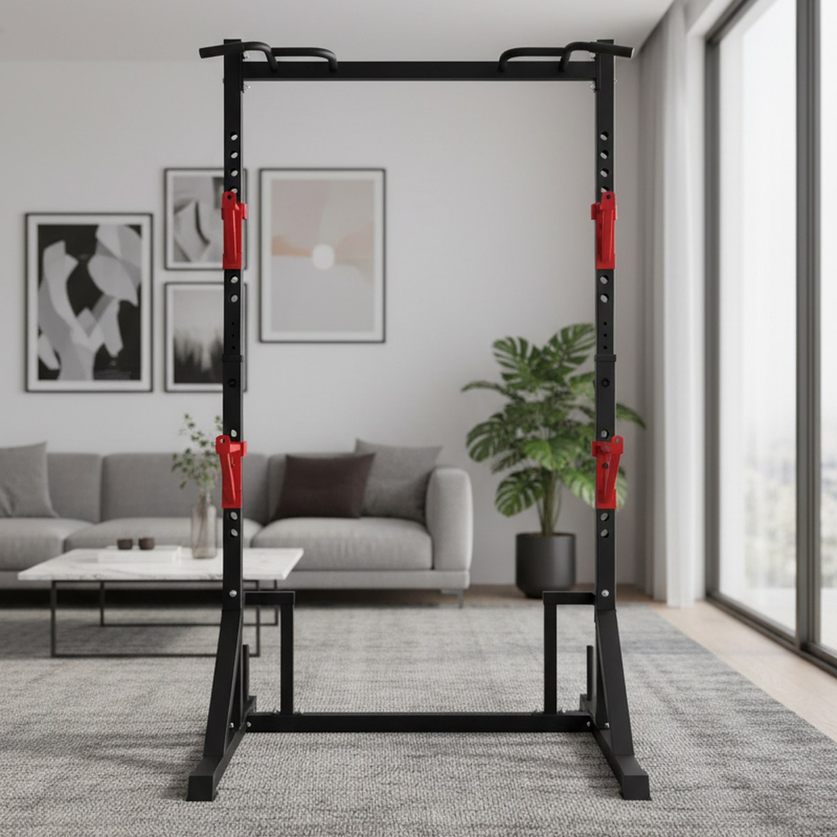 調整可能なパワーラック、懸垂バー付きホームジムスクワットスタ - Home Bar And Gym のレビューと価格