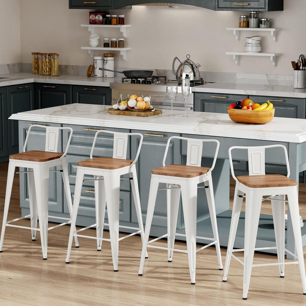 26インチ バースツール4脚セット 工業用メタルバースツール - Home Bar Stools のレビューと価格