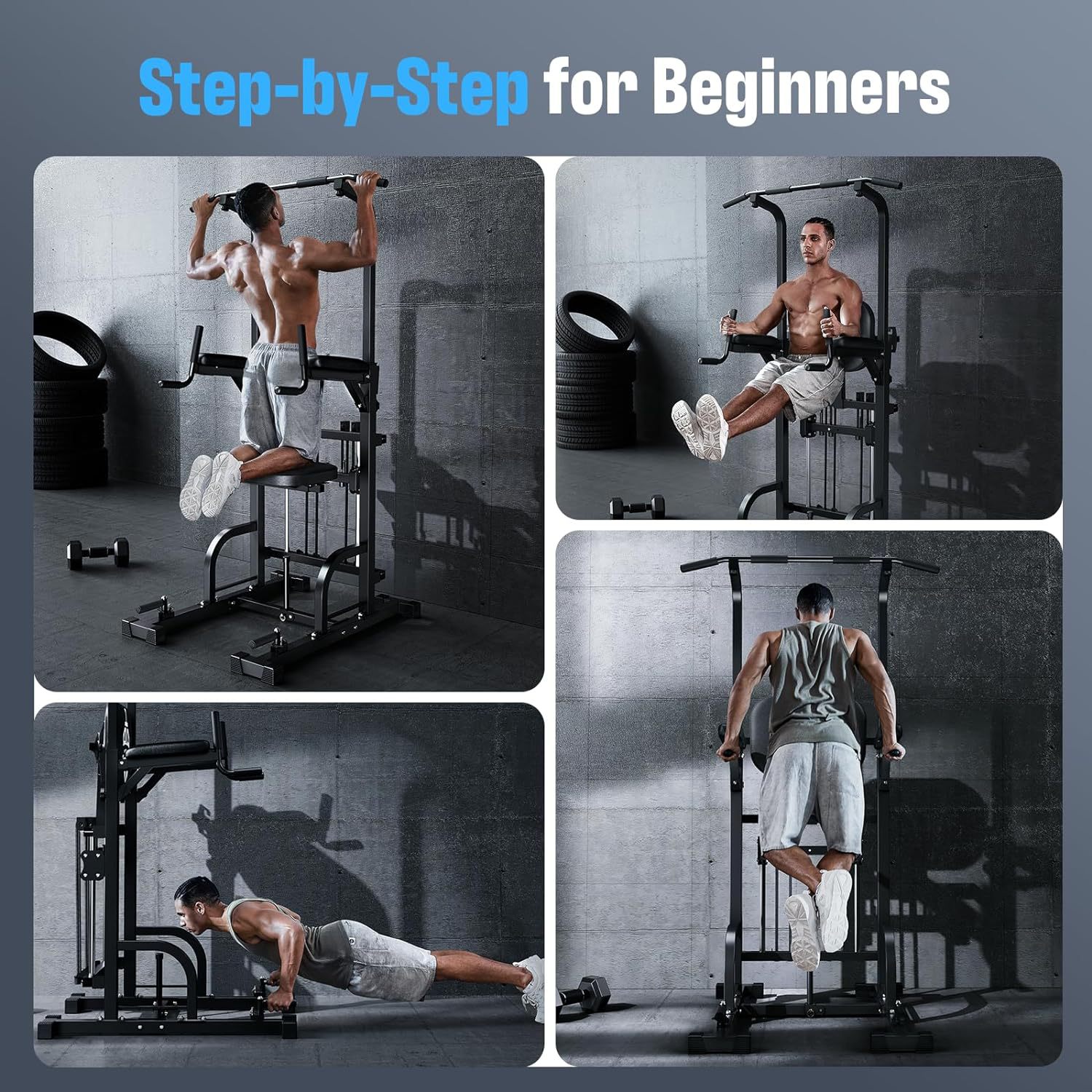 パワータワー プルアップディップステーション 450LBS  - Home Bar And Gym のレビューと価格