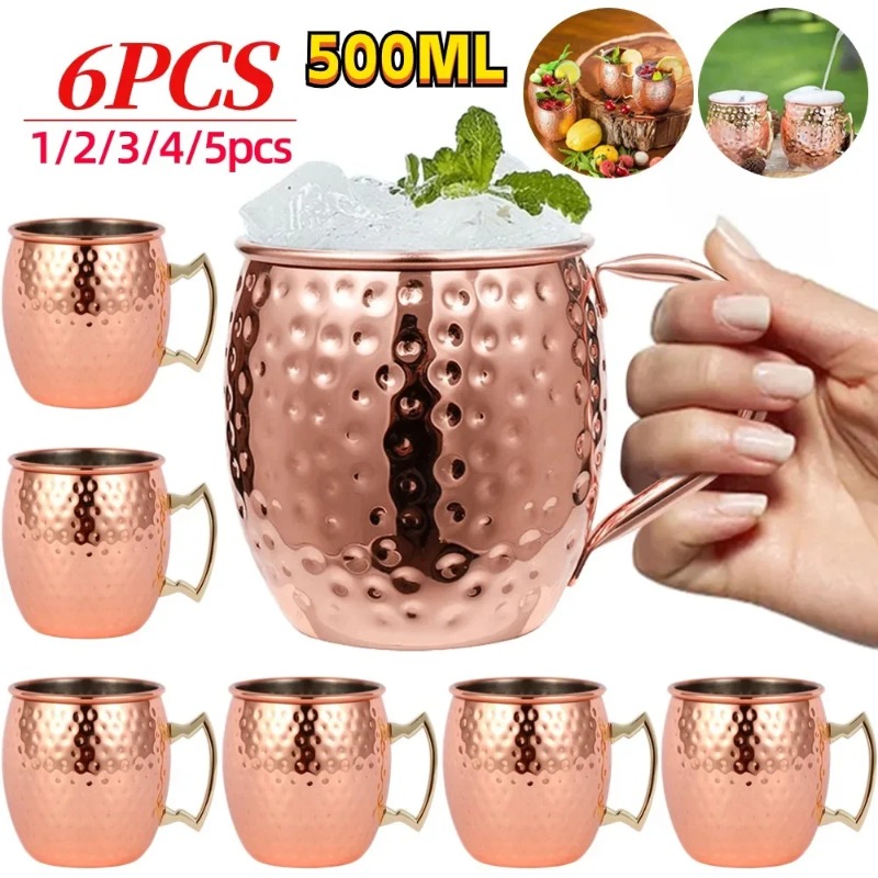 1-6 個のカクテルワインカップモスクワミュールマグステンレ - Mule Copper Mug のレビューと価格