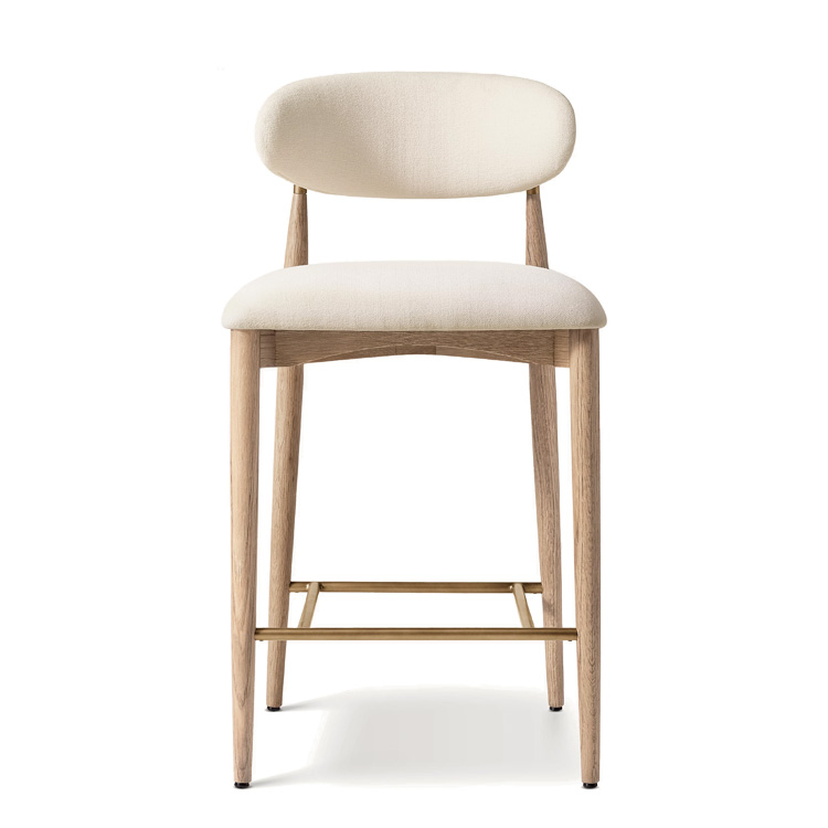 新しいスタイルの北欧風ファブリック木製カウンタースツール、ホ - Home Bar Stools のレビューと価格