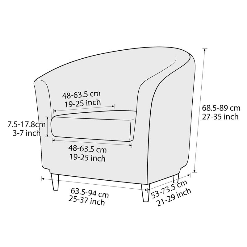 無地クラブアームチェアカバー ストレッチチューブチェアカバー - Home Bar Seating のレビューと価格