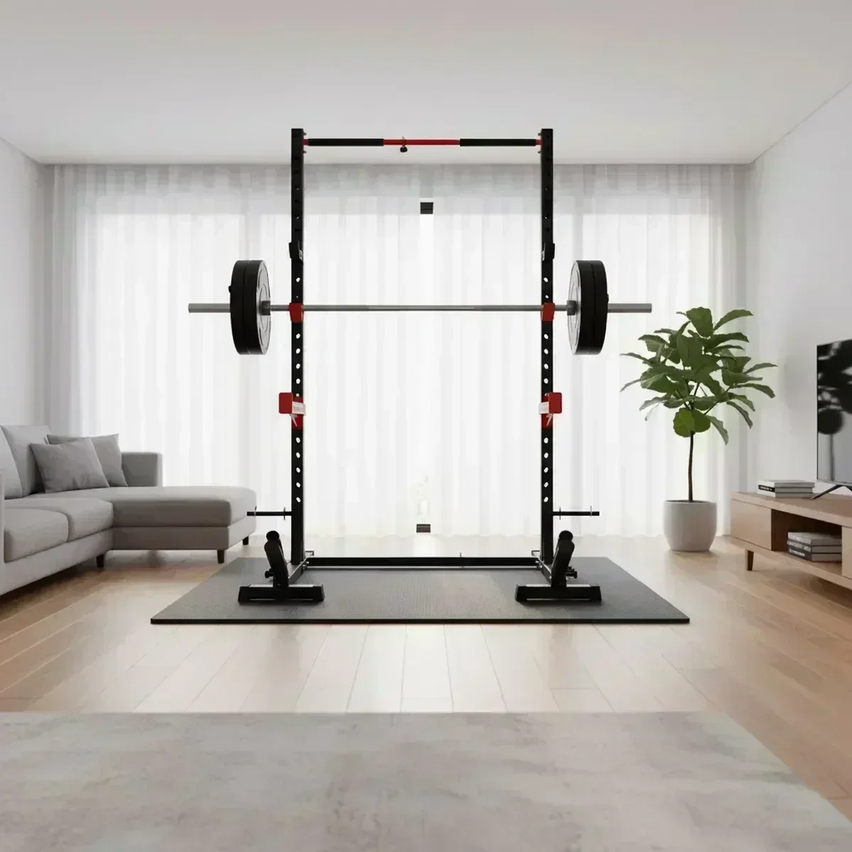 調整可能なホームジムスクワットラック、懸垂バー付き、頑丈なス - Home Bar And Gym のレビューと価格