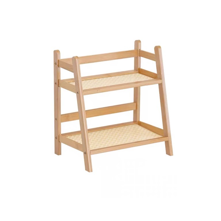 1PC ライトブラウン竹製多用途キッチン棚カウンタートップス - Home Bar Shelves のレビューと価格