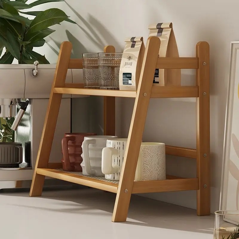 1PC ライトブラウン竹製多用途キッチン棚カウンタートップス - Home Bar Shelves のレビューと価格