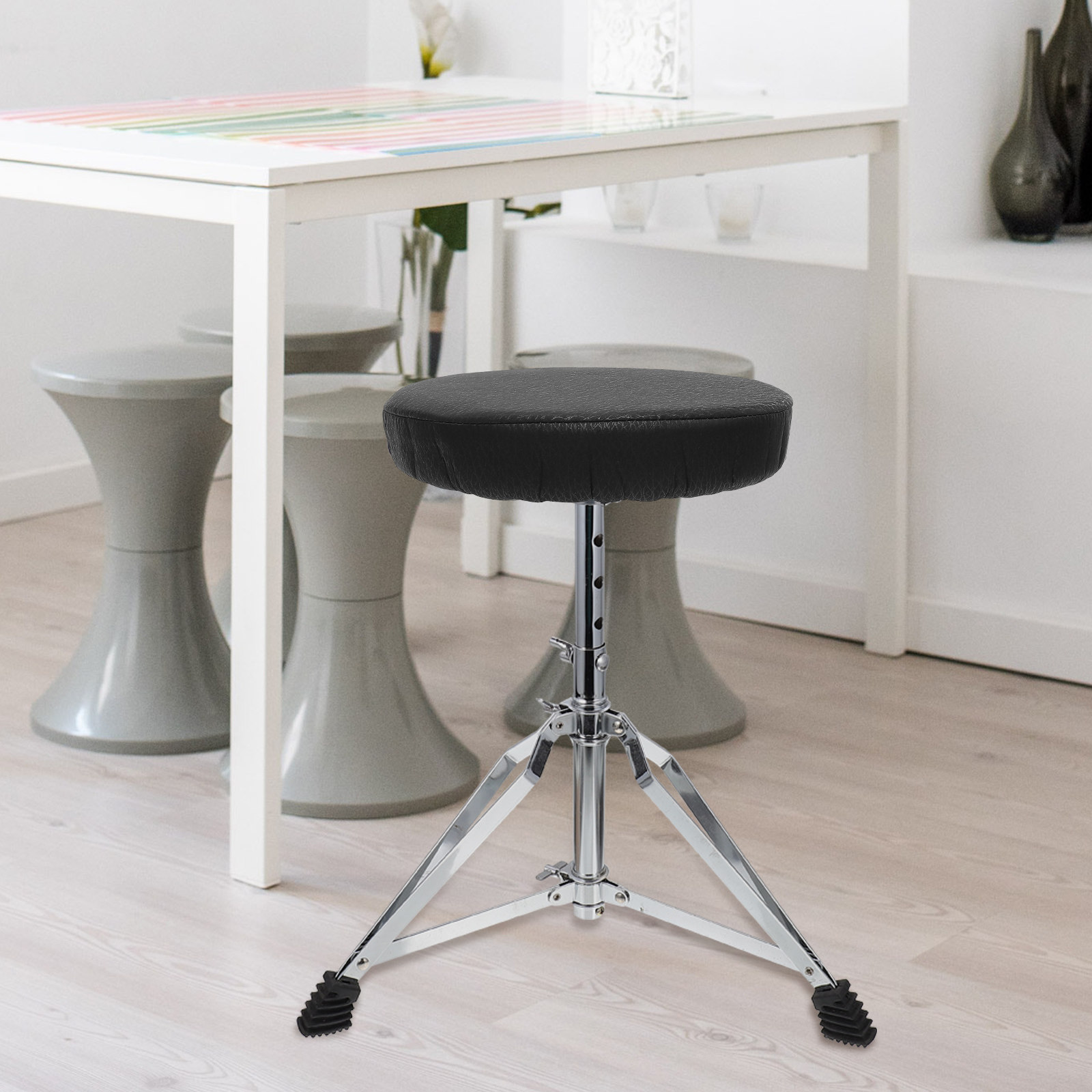 丸型スツールカバー ブラック 伸縮性 厚手 バースツールシー - Home Bar Stools のレビューと価格