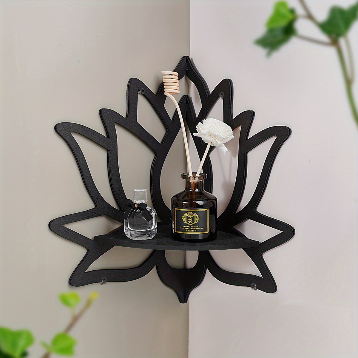 蓮の花の形をしたフローティングシェルフ、中空フラワーウォール - Home Bar Shelves のレビューと価格